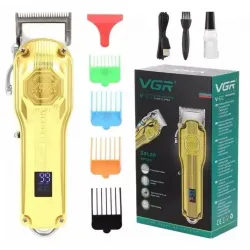 VGR V-672 Професионална машинка за подстригване, златиста,LED дисплей