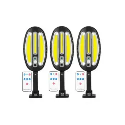 3 броя LED соларни лампи 1200W, IP67+стойки
