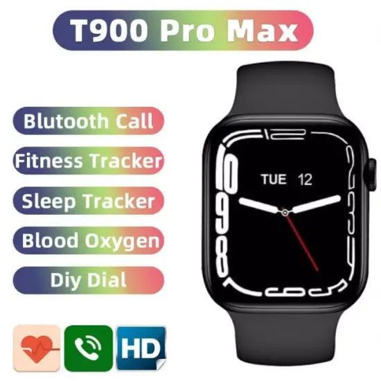 Смарт часовник T900 Pro Max с голям тъч скрийн дисплей на 49.90 лв. (25.51 €) от SmartBulgaria.bg